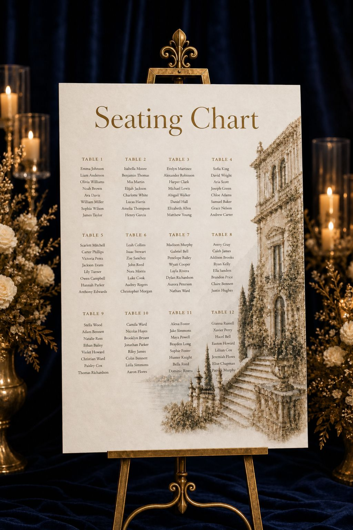 Villa Bellavista Seating Chart