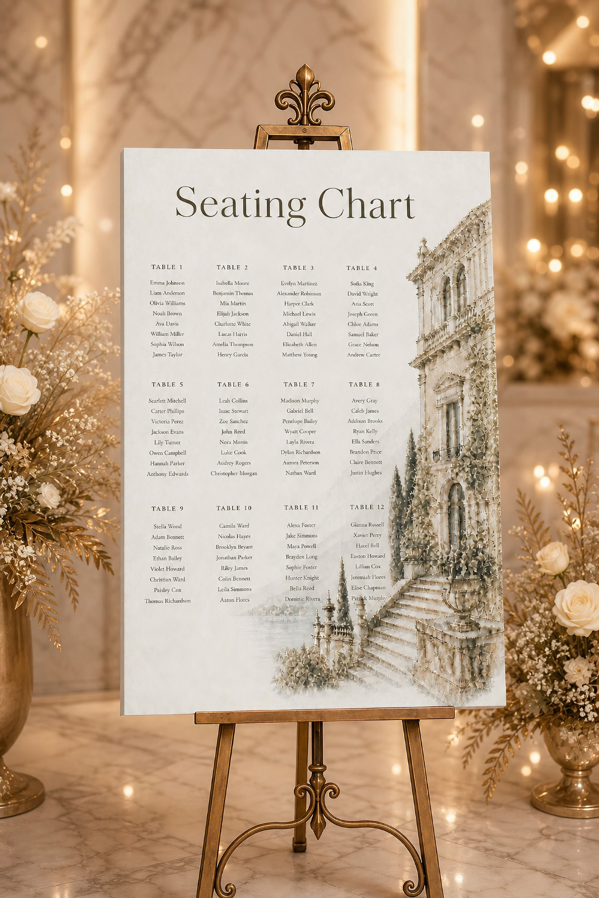 Villa Bellavista Seating Chart